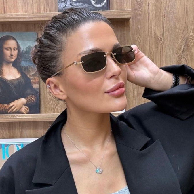 Óculos de sol Gucci Eyewear Retangular Metálico