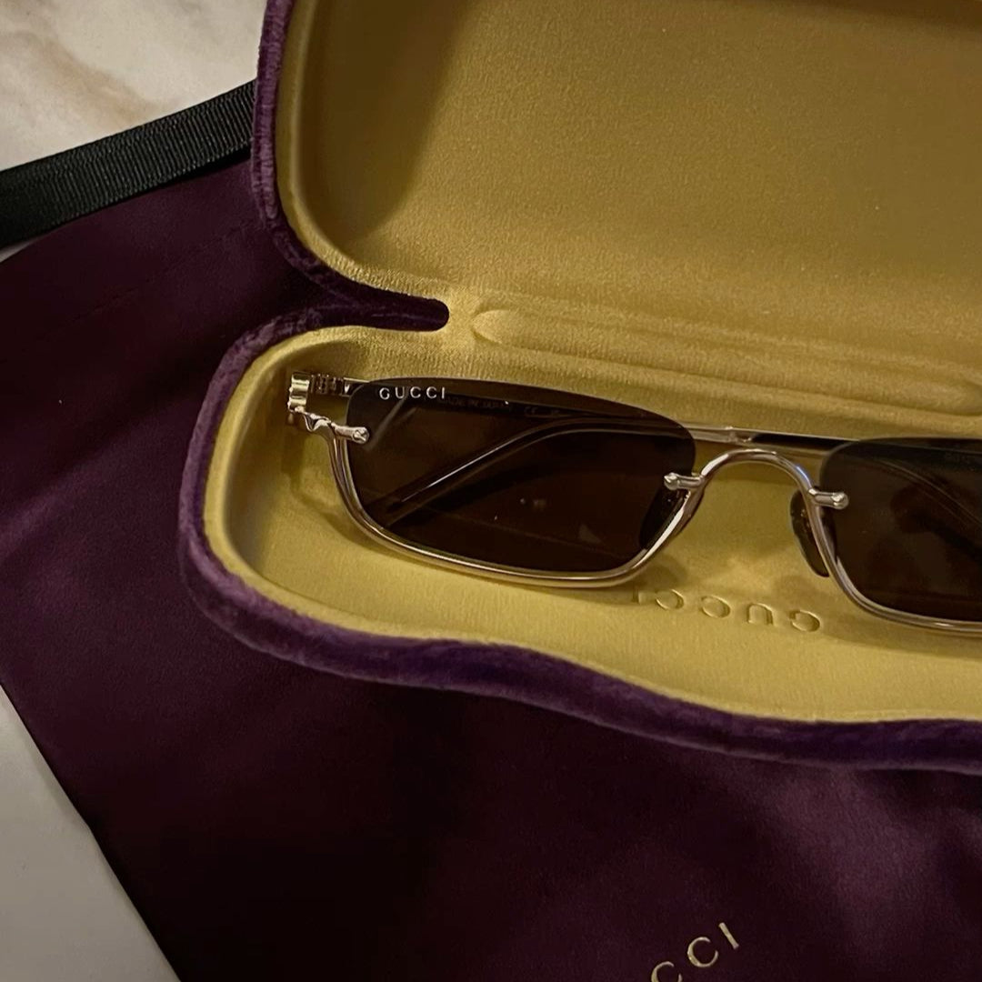 Óculos de sol Gucci Eyewear Retangular Metálico